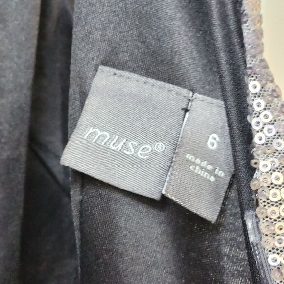 Muse Gold Silver Purple Sequin Bodycon Mini Cocktail Dress Size 6 - Picture 10 of 14